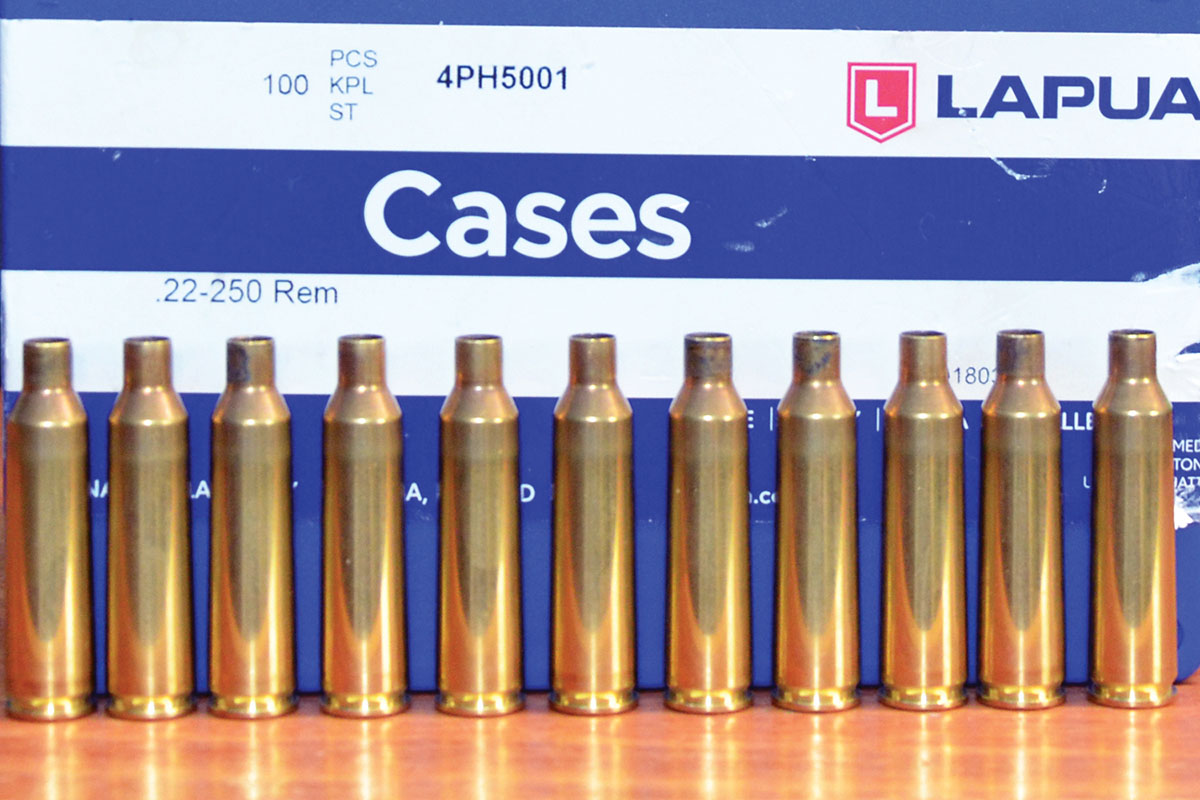Remington engineer, Mike Walker, formed the 6mm International by necking down the 250 Savage case, but in the absence of match-grade 250 Savage cases, Layne necked up Lapua 22-250 cases for his benchrest rifle on the Remington 40X action.